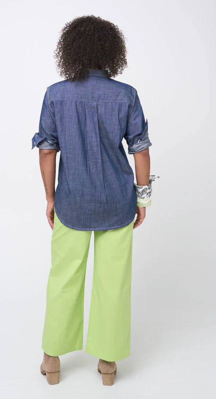 Good Boyfriend Shirt - Chambray Dark Denim Wash - Image 4