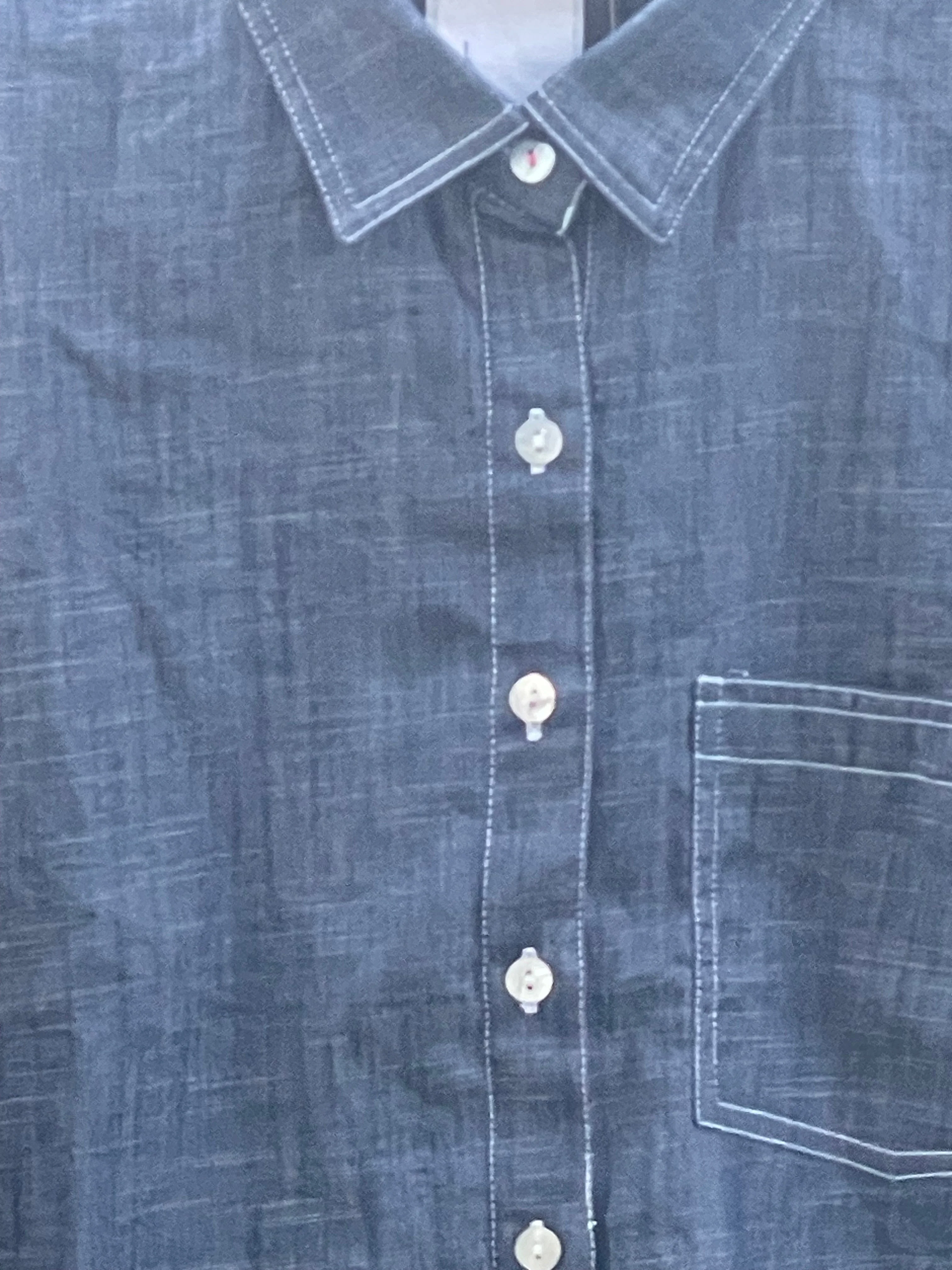 Good Boyfriend Shirt - Chambray Dark Denim Wash - Image 6