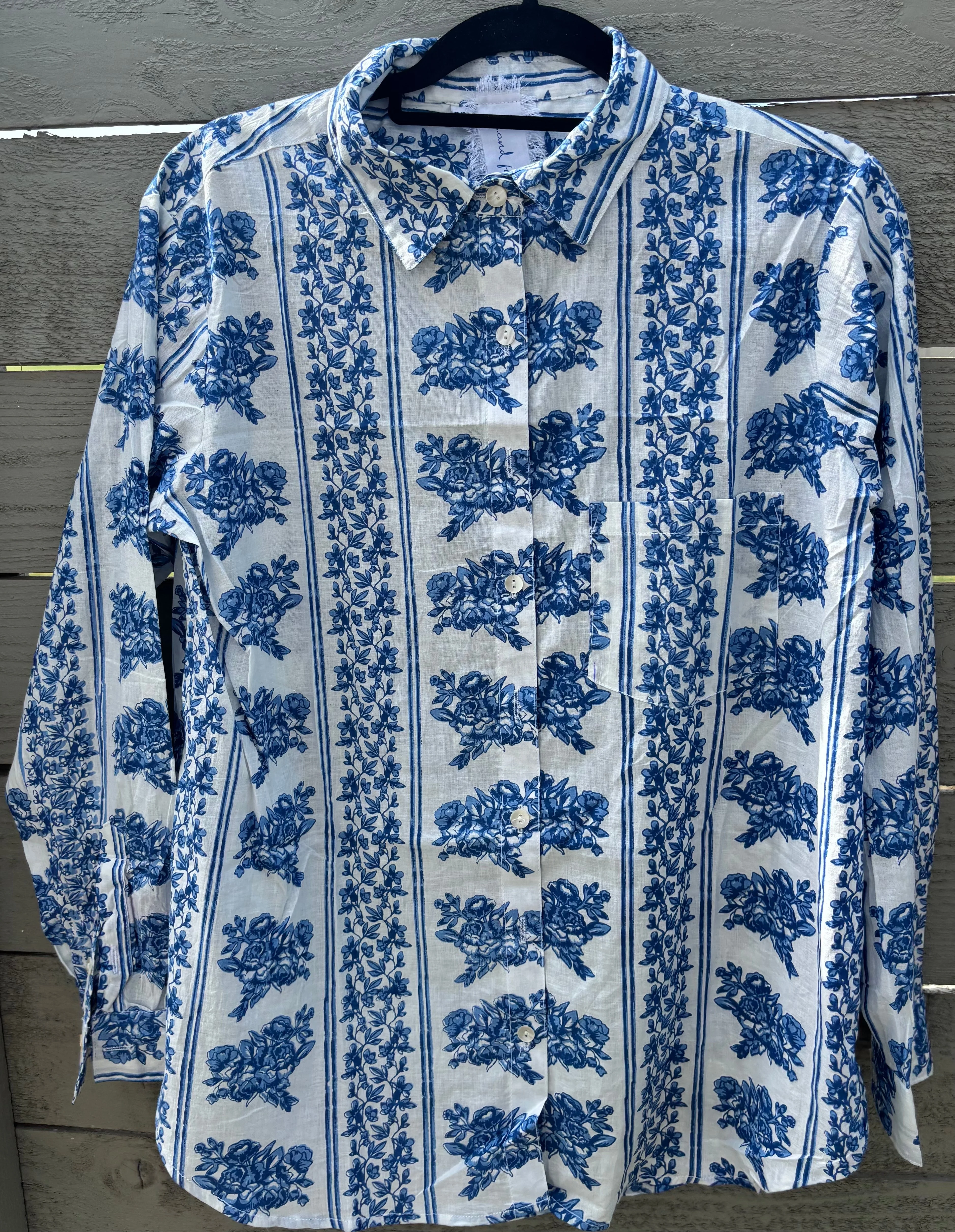 Good Boyfriend Shirt - Chatsworth Trellis Coastal Blue - Image 4