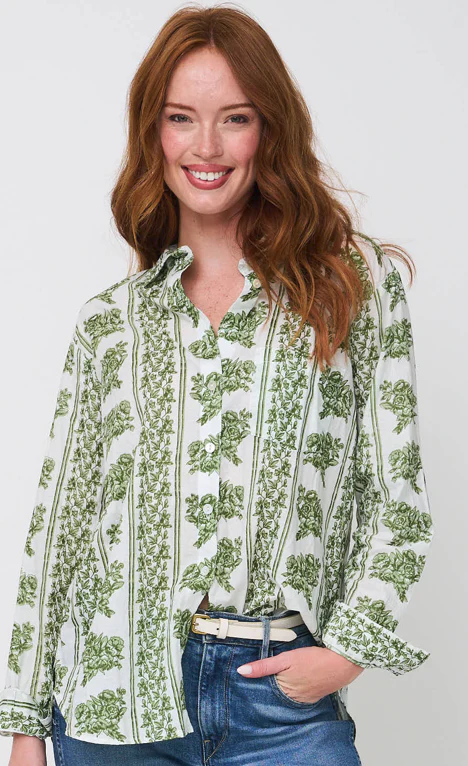 Good Boyfriend Shirt - Chatsworth Trellis Green - Image 2