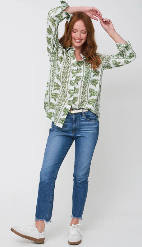 Good Boyfriend Shirt - Chatsworth Trellis Green - Image 3