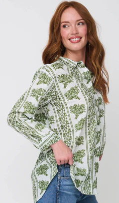 Good Boyfriend Shirt - Chatsworth Trellis Green - Image 9