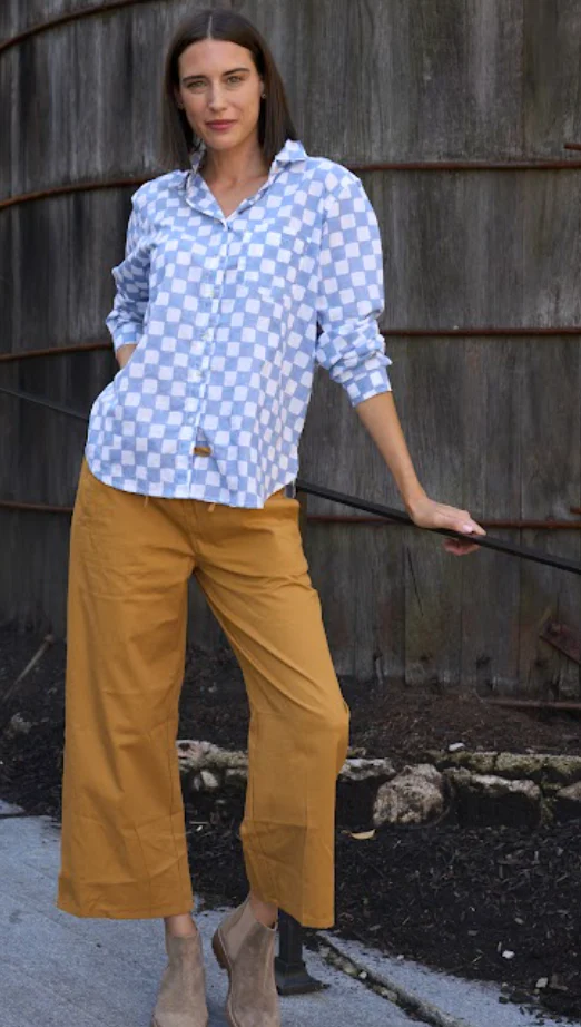 Good Boyfriend Shirt - Checkerboard Bluebird - Image 2