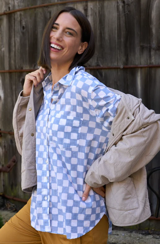 Good Boyfriend Shirt - Checkerboard Bluebird - Image 4