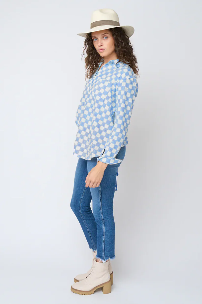 Good Boyfriend Shirt - Checkerboard Bluebird - Image 6