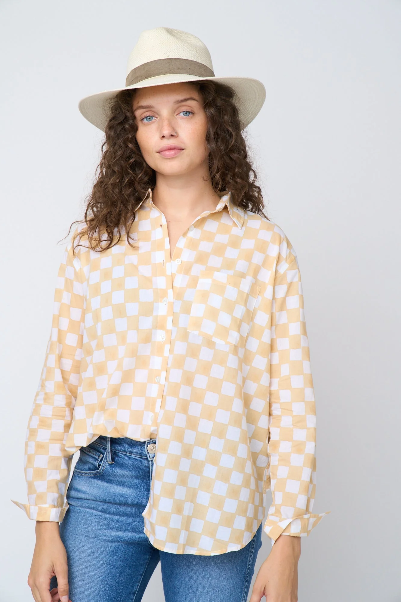 Good Boyfriend Shirt - Checkerboard Natural - Image 8
