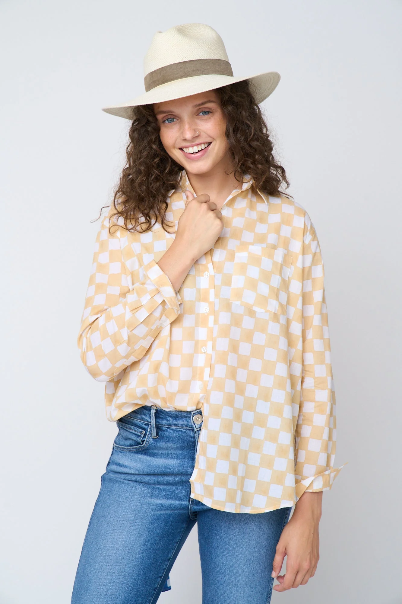 Good Boyfriend Shirt - Checkerboard Natural - Image 9