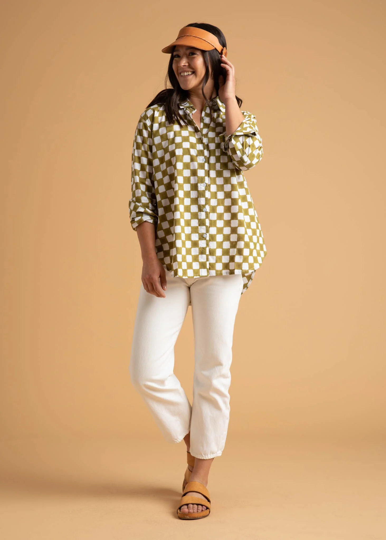 Good Boyfriend Shirt - Checkerboard Olive Oil - Image 5
