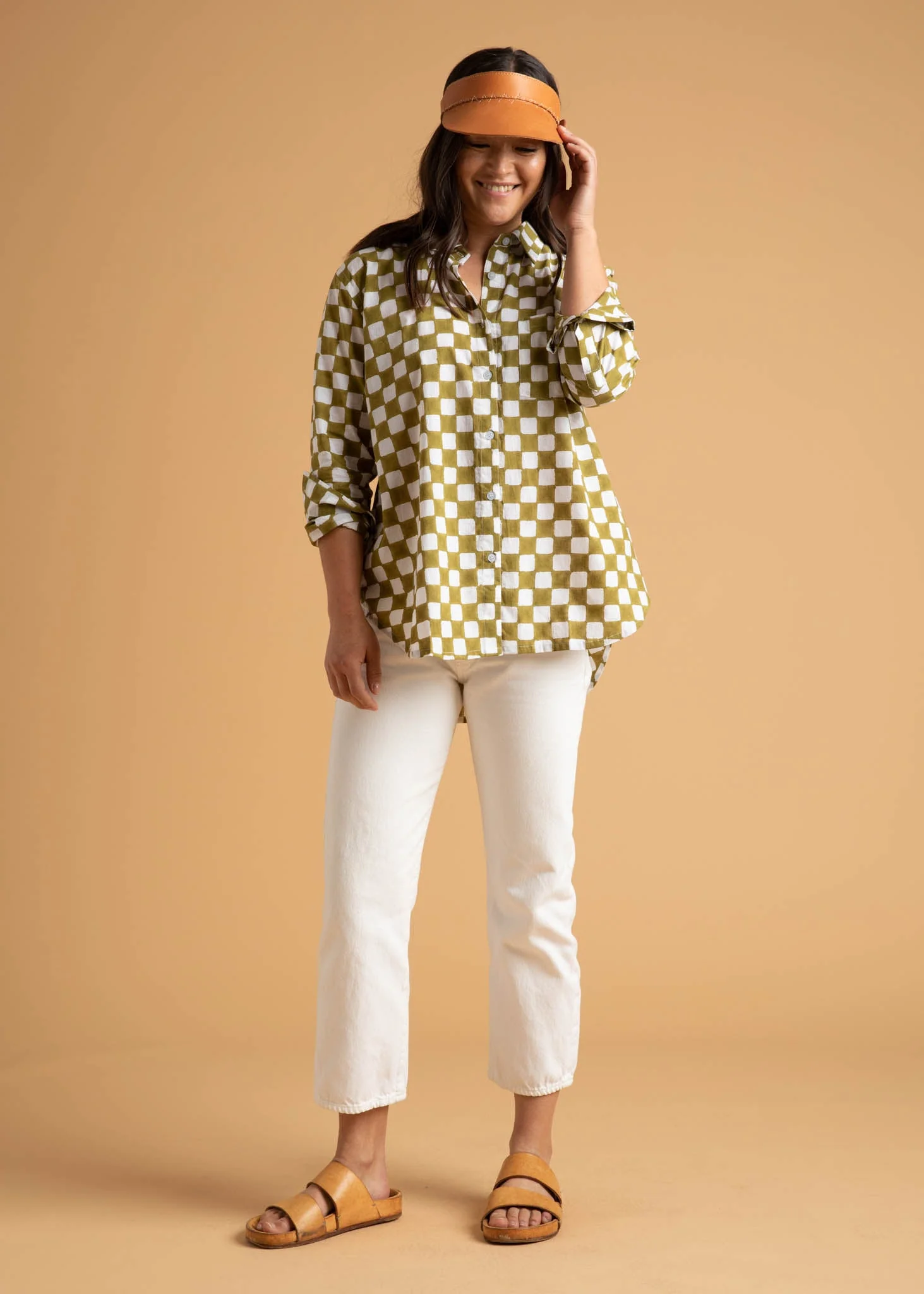 Good Boyfriend Shirt - Checkerboard Olive Oil - Image 6