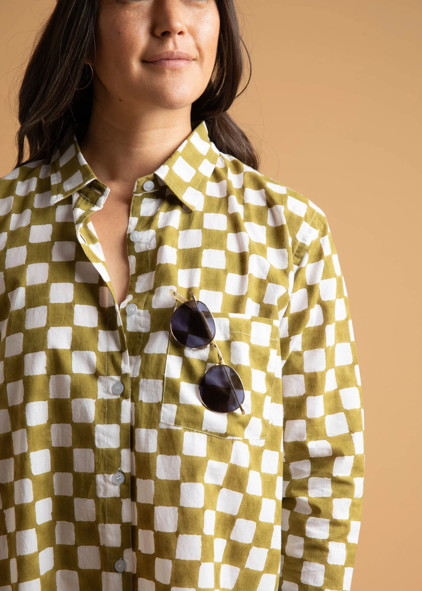 Good Boyfriend Shirt - Checkerboard Olive Oil - Image 7
