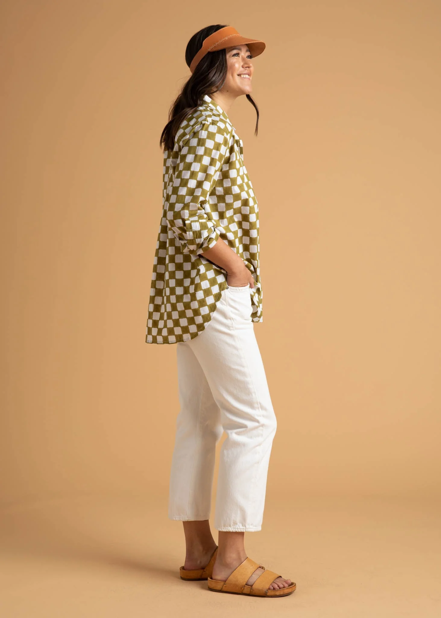 Good Boyfriend Shirt - Checkerboard Olive Oil - Image 8