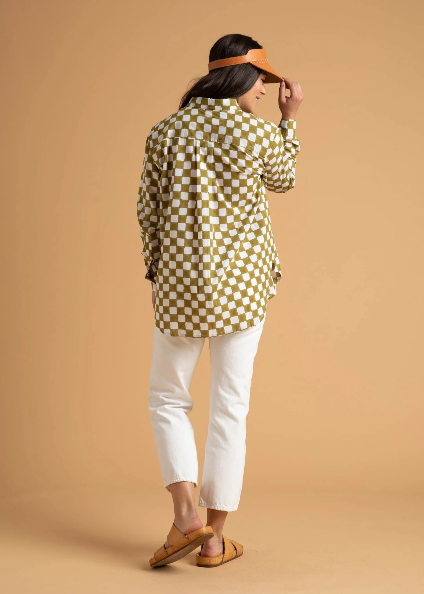 Good Boyfriend Shirt - Checkerboard Olive Oil - Image 9