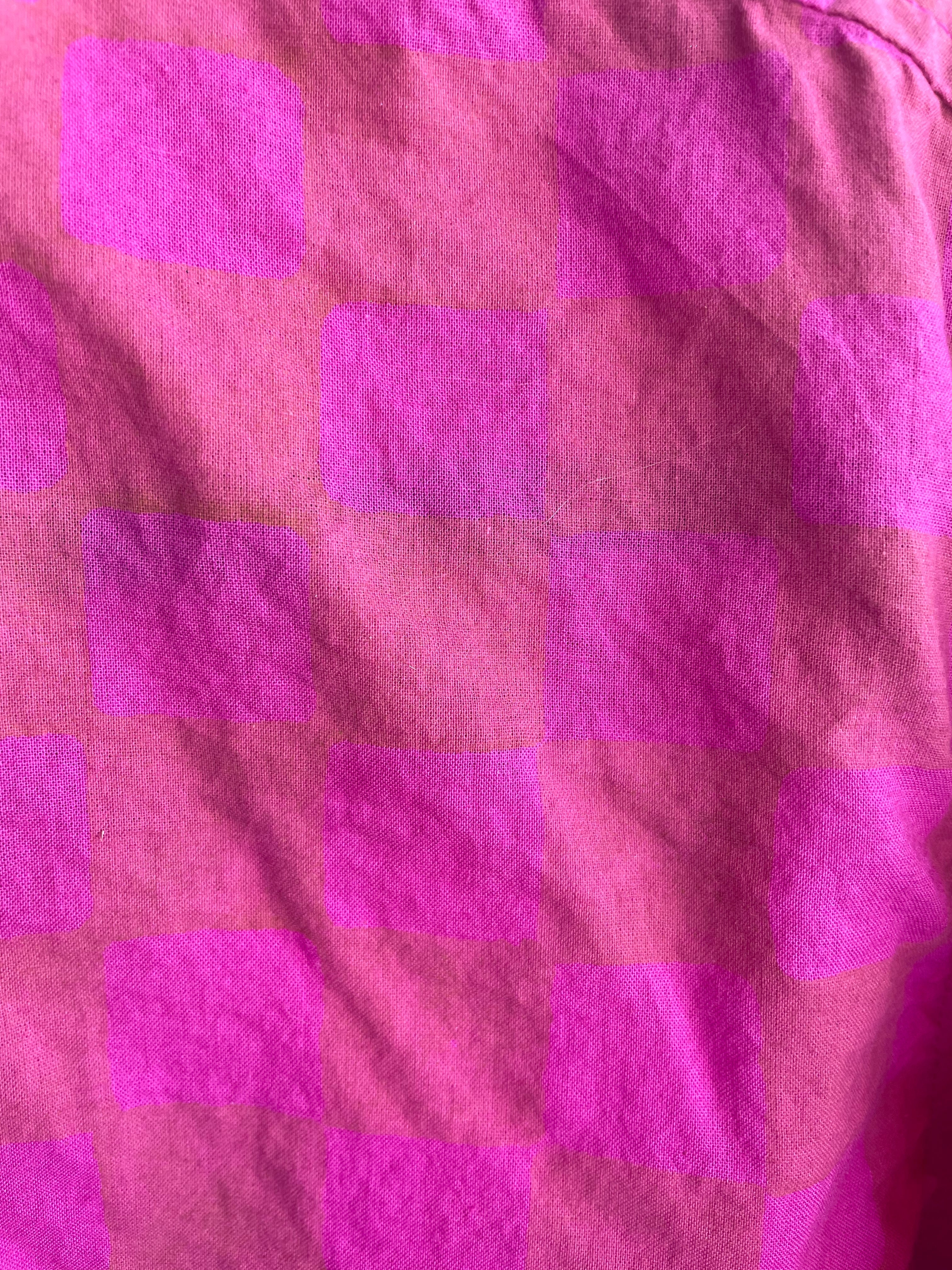 Good Boyfriend Shirt - Checkerboard Overdye Magenta on Natural - Image 5