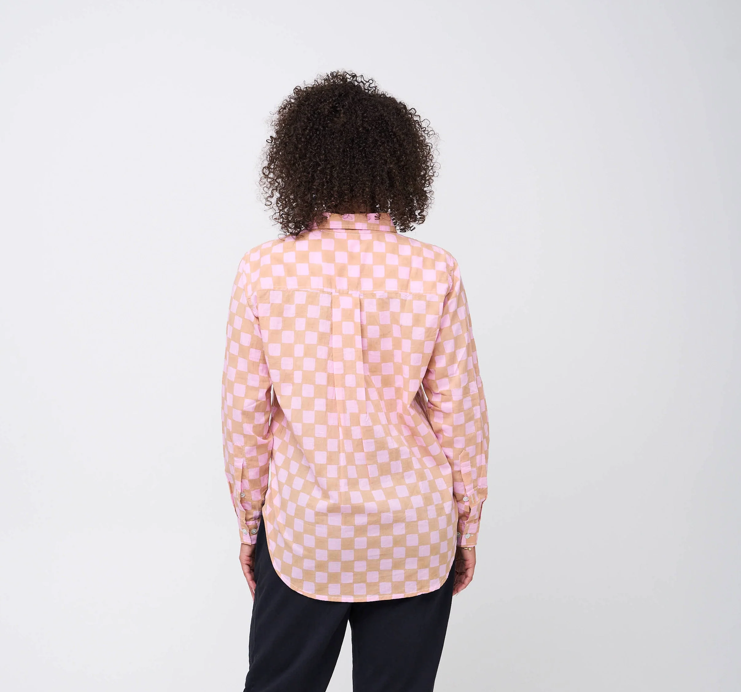 Good Boyfriend Shirt - Checkerboard Overdye Tickled Pink on Baked Clay - Image 5