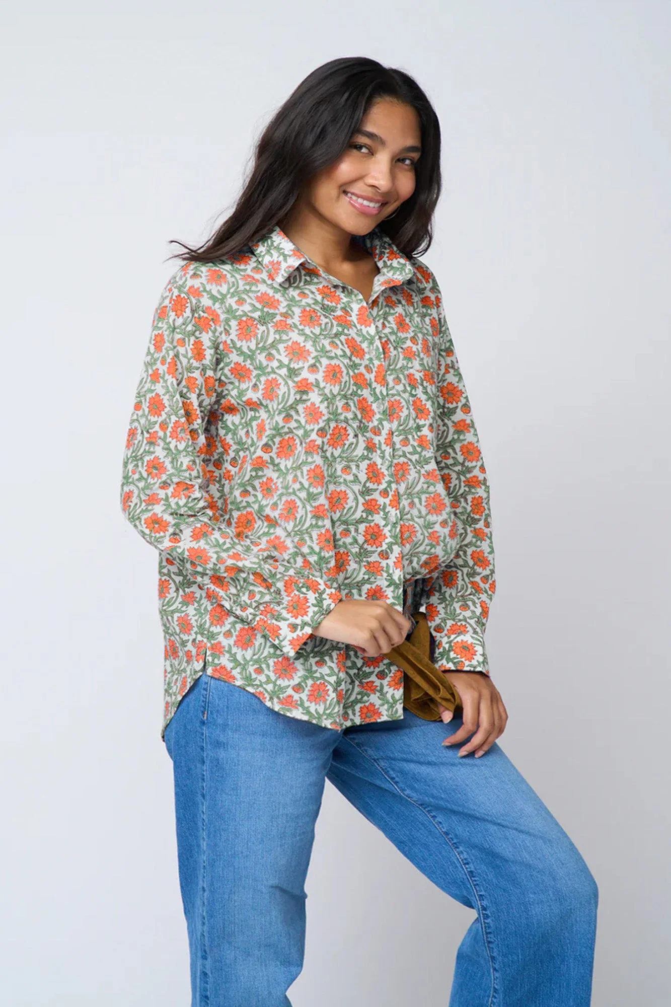 Good Boyfriend Shirt - Darlington Floral Papaya - Image 3