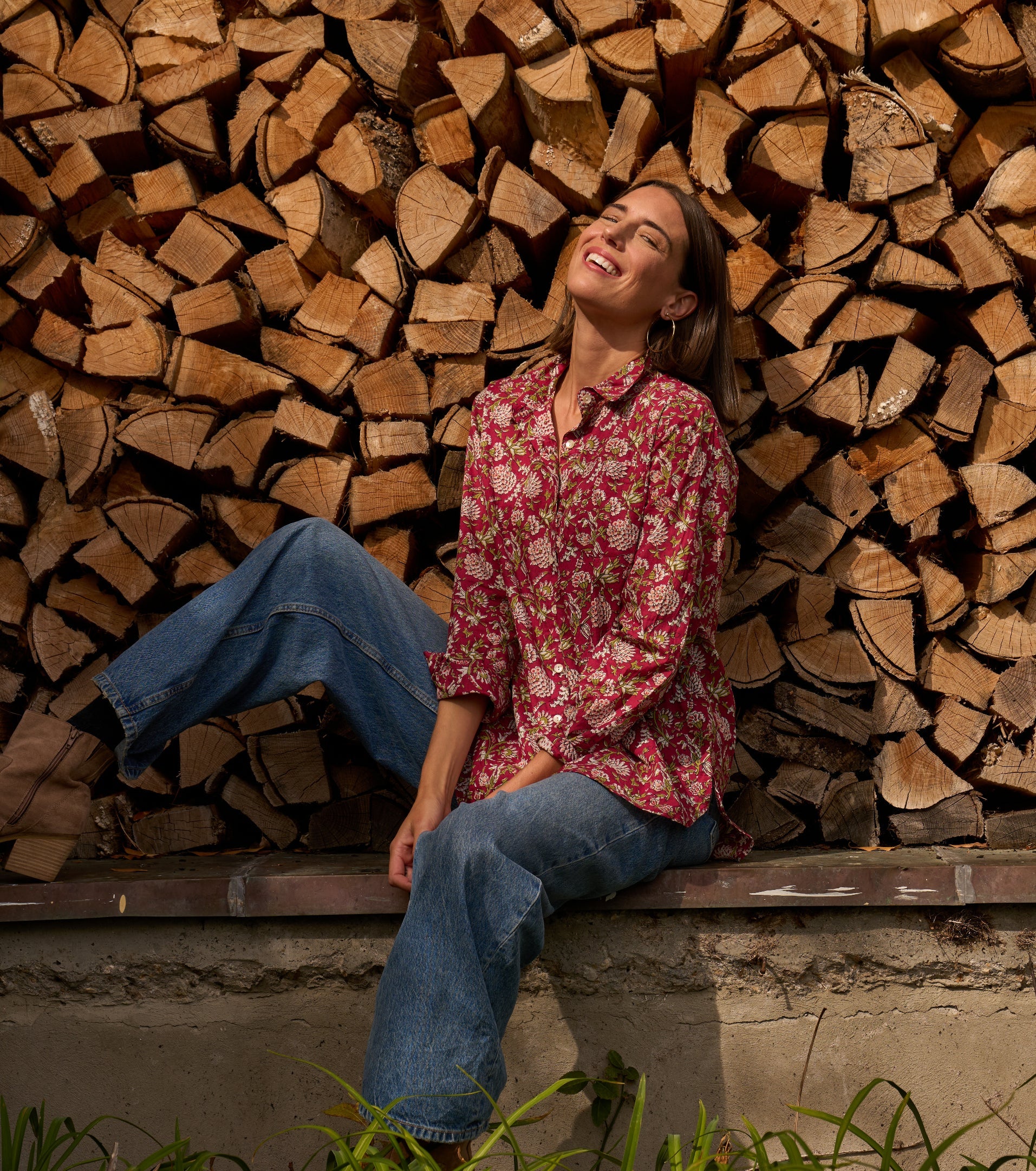 Good Boyfriend Shirt - Devon Floral Blackberry - Image 3