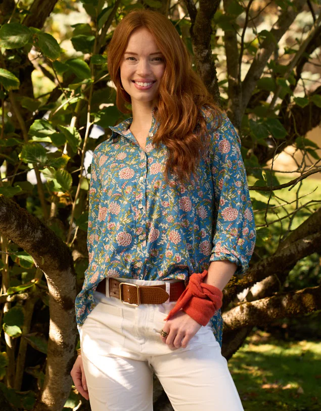 Good Boyfriend Shirt - Devon Floral French Teal - Image 2