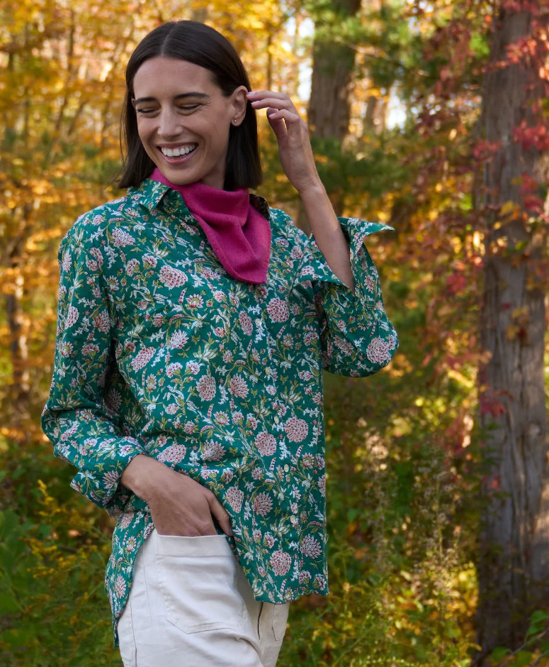 Good Boyfriend Shirt - Devon Floral Green - Image 2