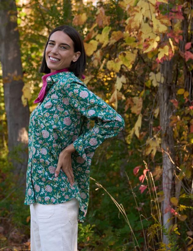 Good Boyfriend Shirt - Devon Floral Green - Image 3