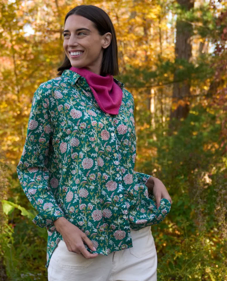 Good Boyfriend Shirt - Devon Floral Green - Image 4