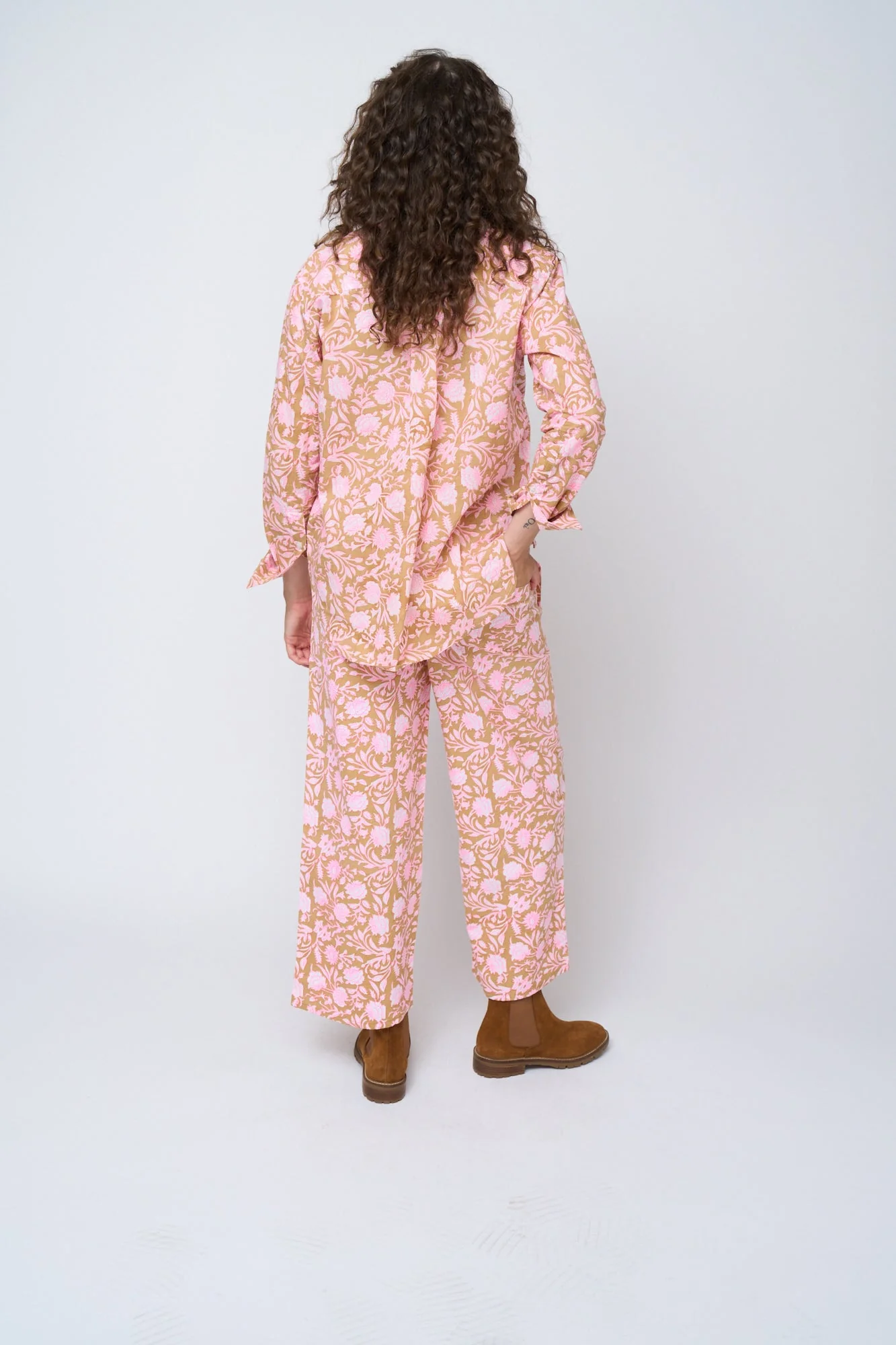 Good Boyfriend Shirt - Floral Escape Baked Clay & Neon Pink - Image 10