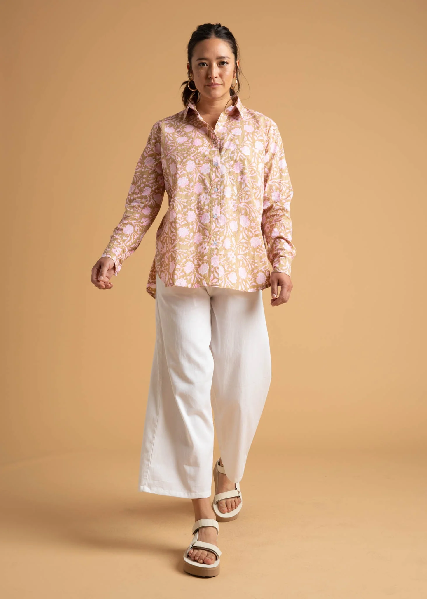 Good Boyfriend Shirt - Floral Escape Baked Clay & Neon Pink - Image 11
