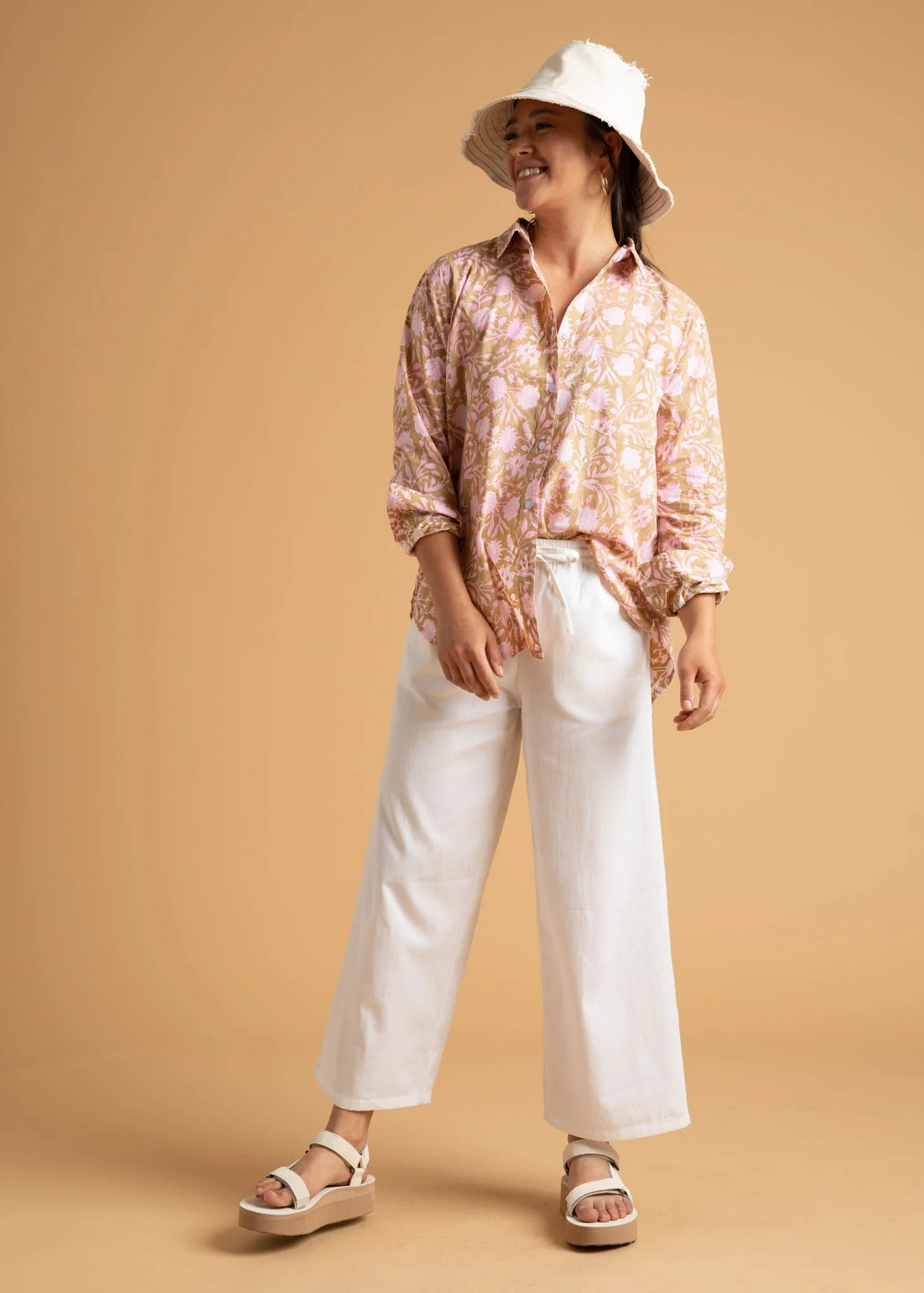 Good Boyfriend Shirt - Floral Escape Baked Clay & Neon Pink - Image 12