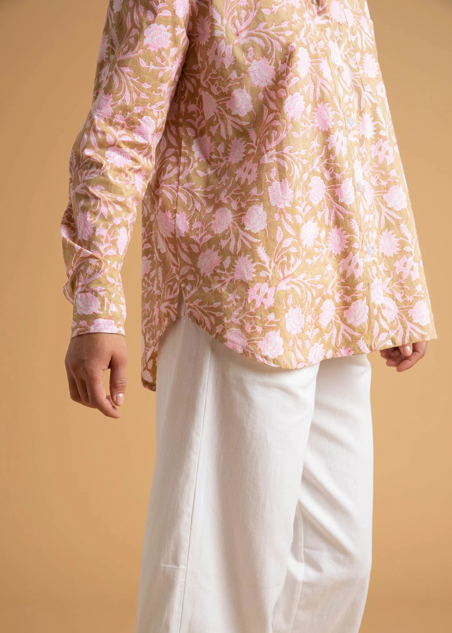 Good Boyfriend Shirt - Floral Escape Baked Clay & Neon Pink - Image 13
