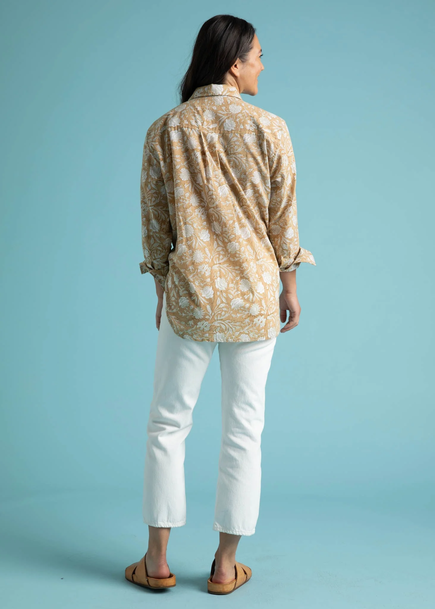 Good Boyfriend Shirt - Floral Escape Baked Clay & Olive Oil - Image 13