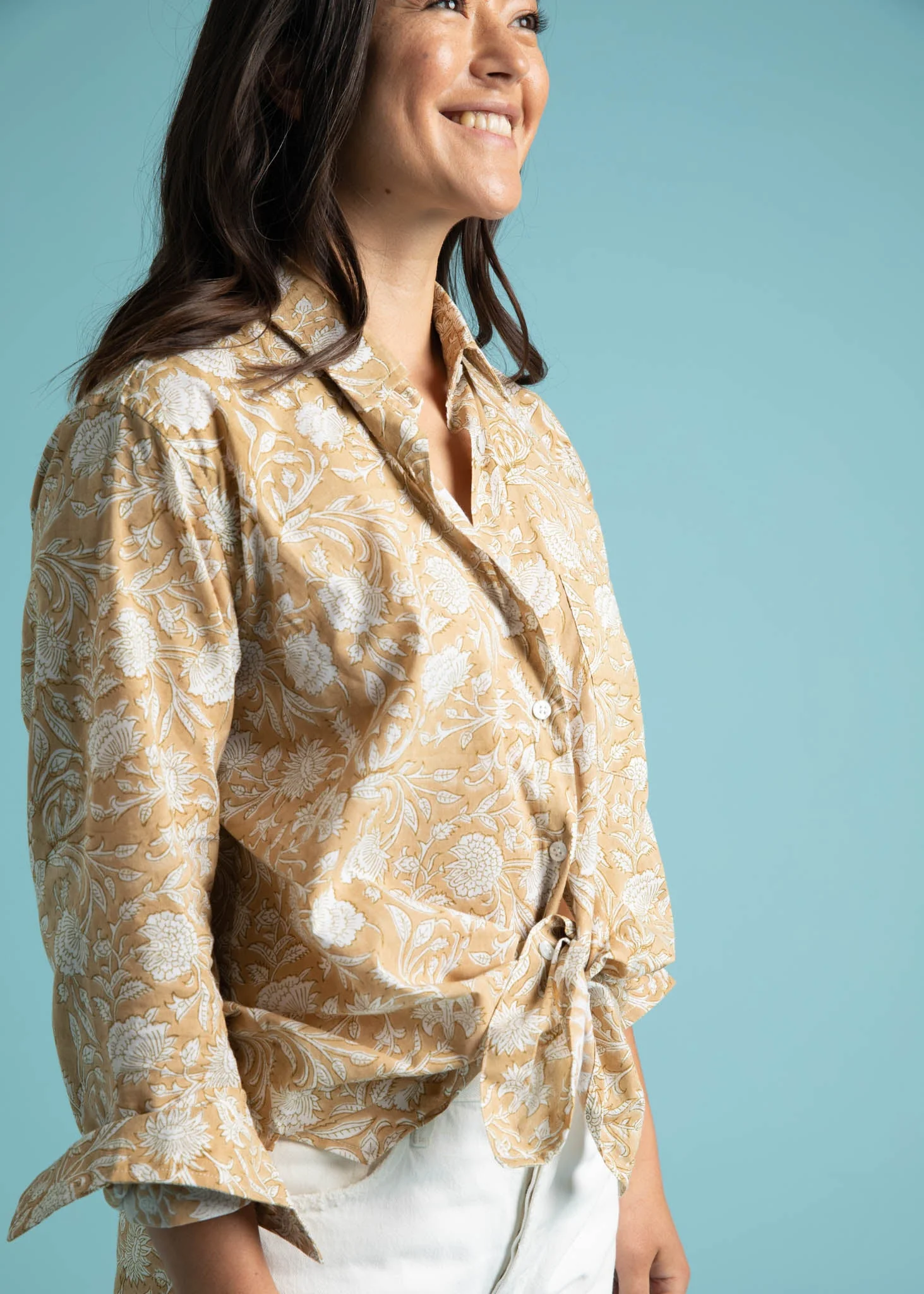 Good Boyfriend Shirt - Floral Escape Baked Clay & Olive Oil - Image 14
