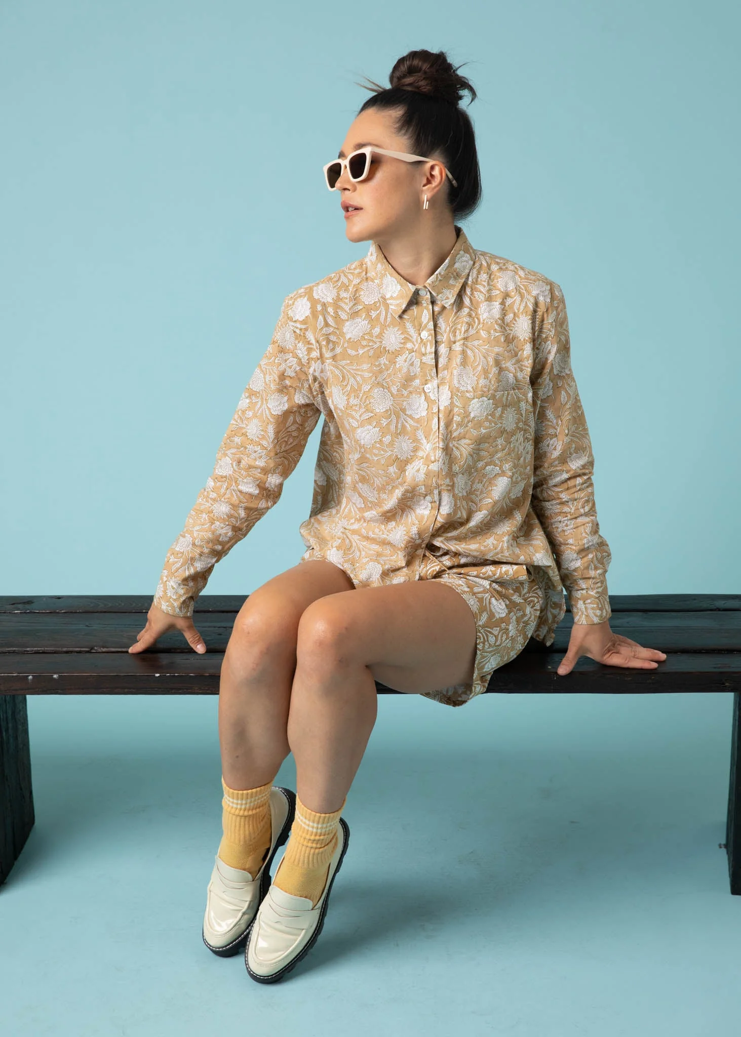 Good Boyfriend Shirt - Floral Escape Baked Clay & Olive Oil - Image 18
