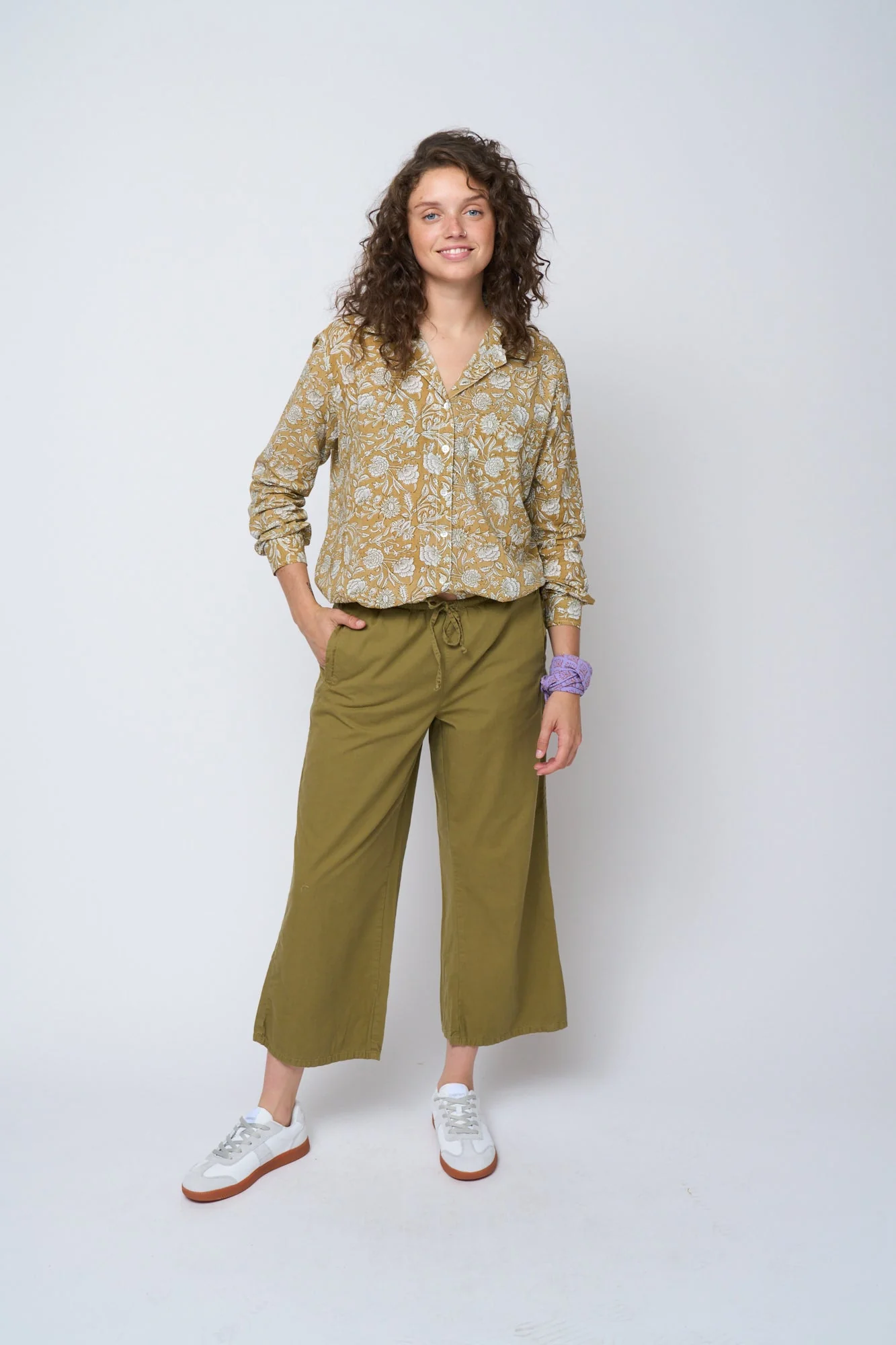 Good Boyfriend Shirt - Floral Escape Baked Clay & Olive Oil - Image 3