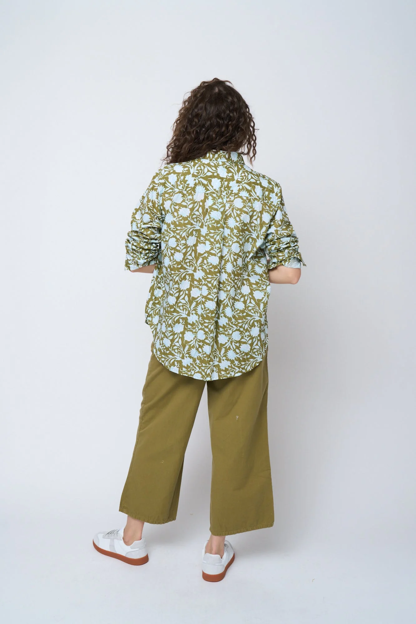 Good Boyfriend Shirt - Floral Escape Olive Oil & Cerulean - Image 8