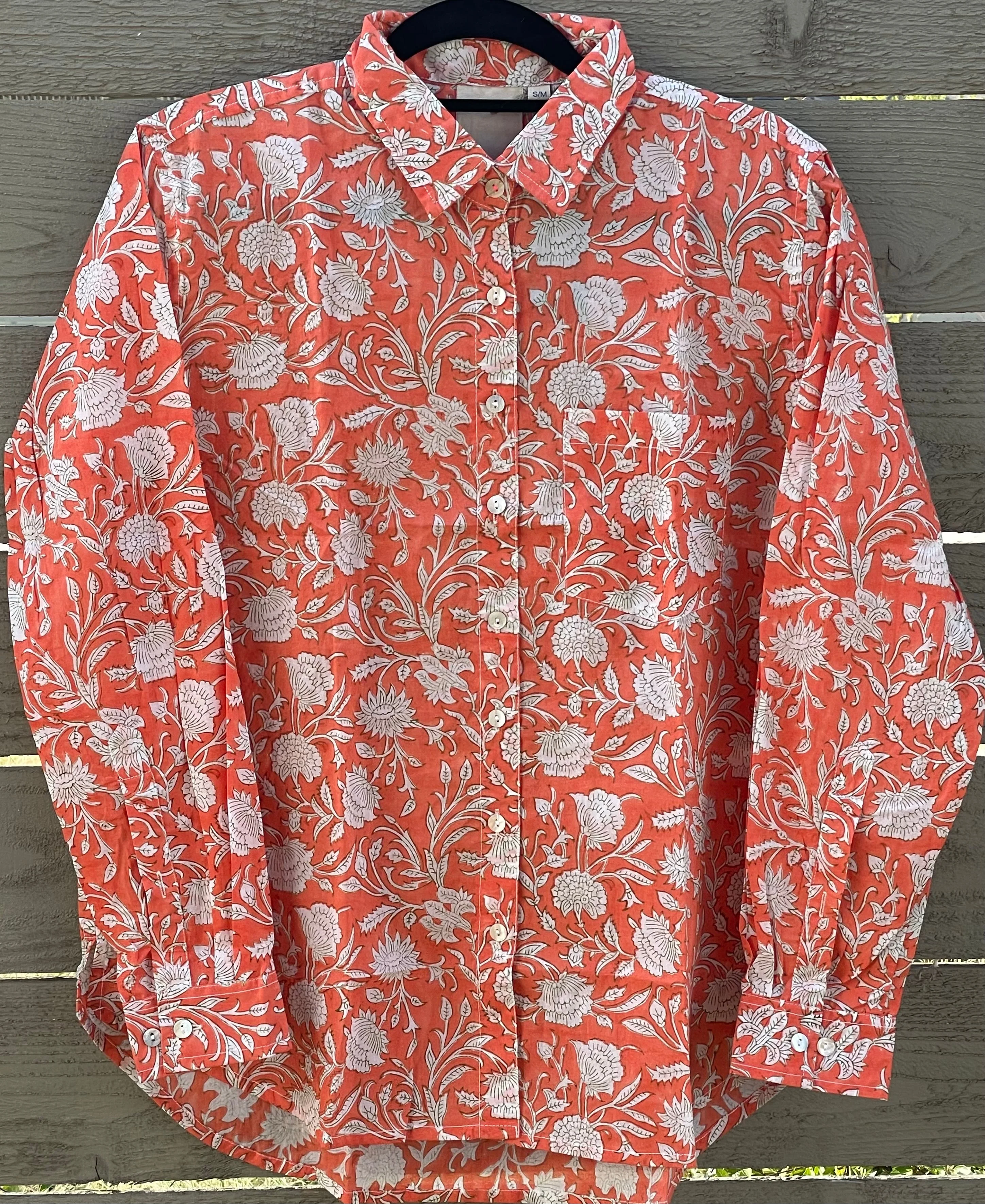 Good Boyfriend Shirt - Floral Escape Papaya and Olive - Image 3