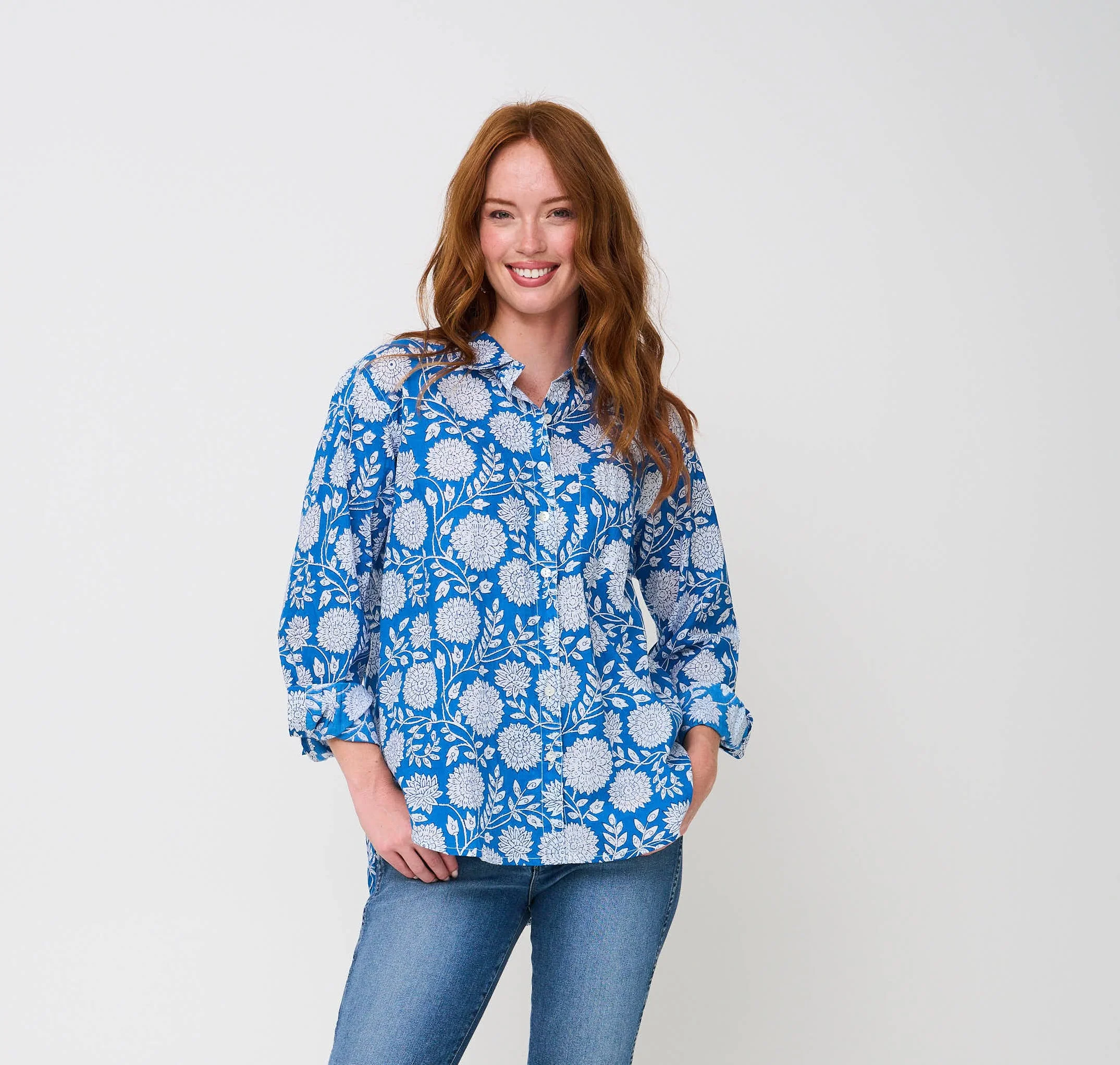 Good Boyfriend Shirt - Hydrangea Beauty Cobalt - Image 2