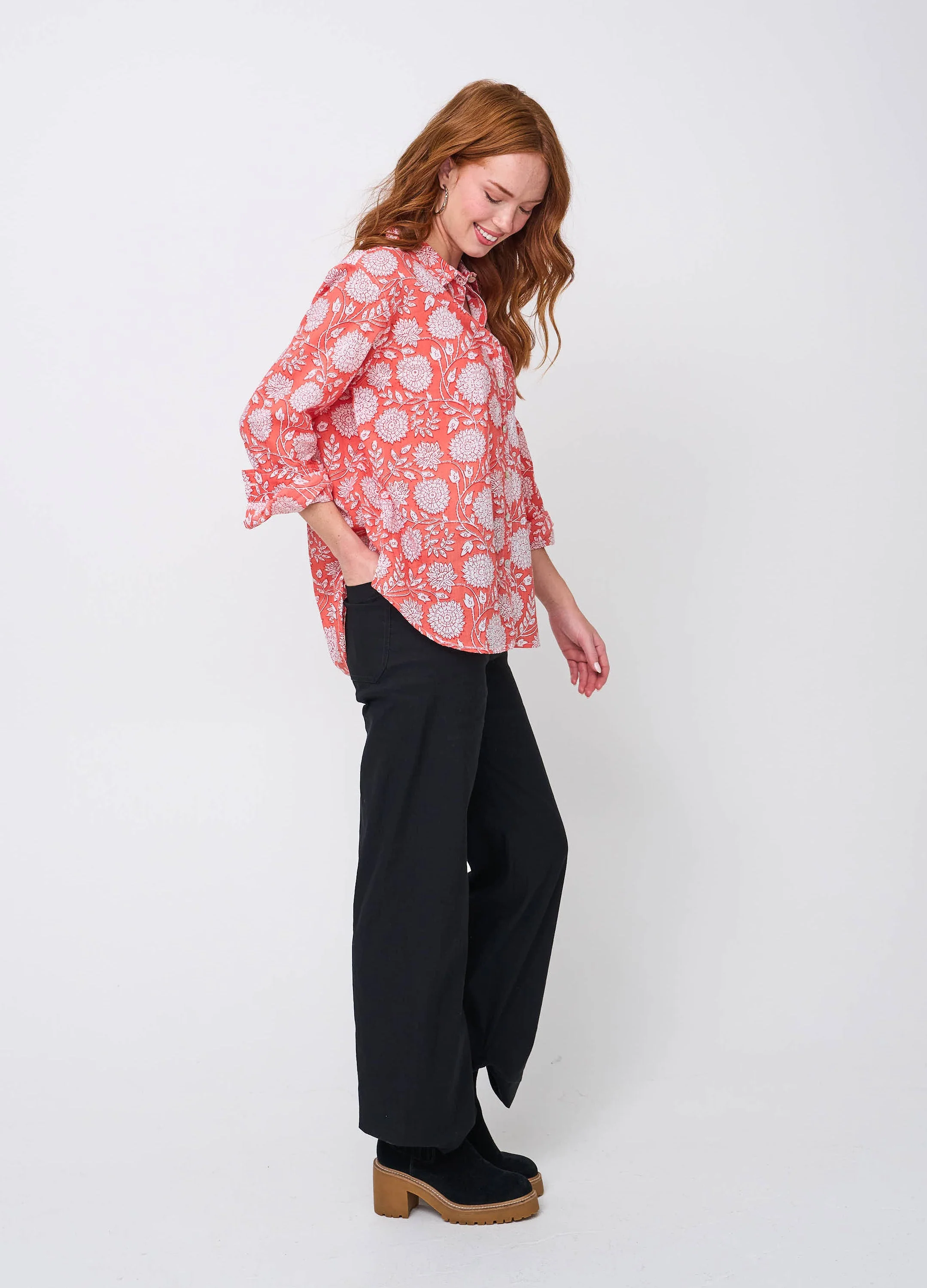 Good Boyfriend Shirt - Hydrangea Beauty Papaya - Image 4