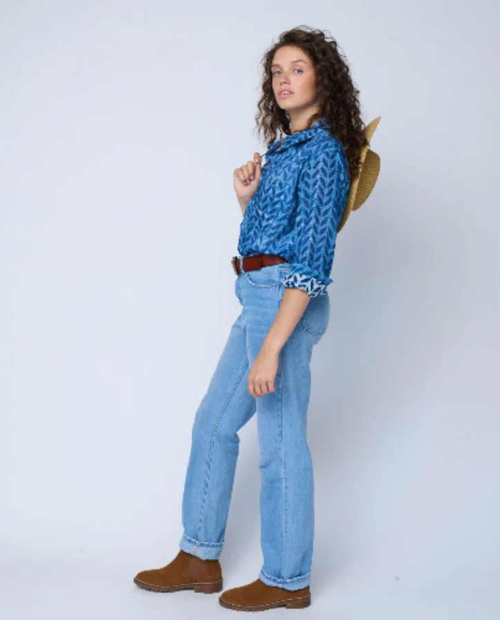 Good Boyfriend Shirt - Indigo Chevron - Image 2