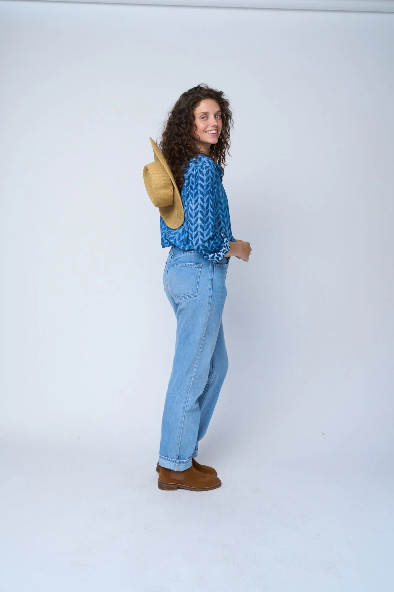 Good Boyfriend Shirt - Indigo Chevron - Image 5