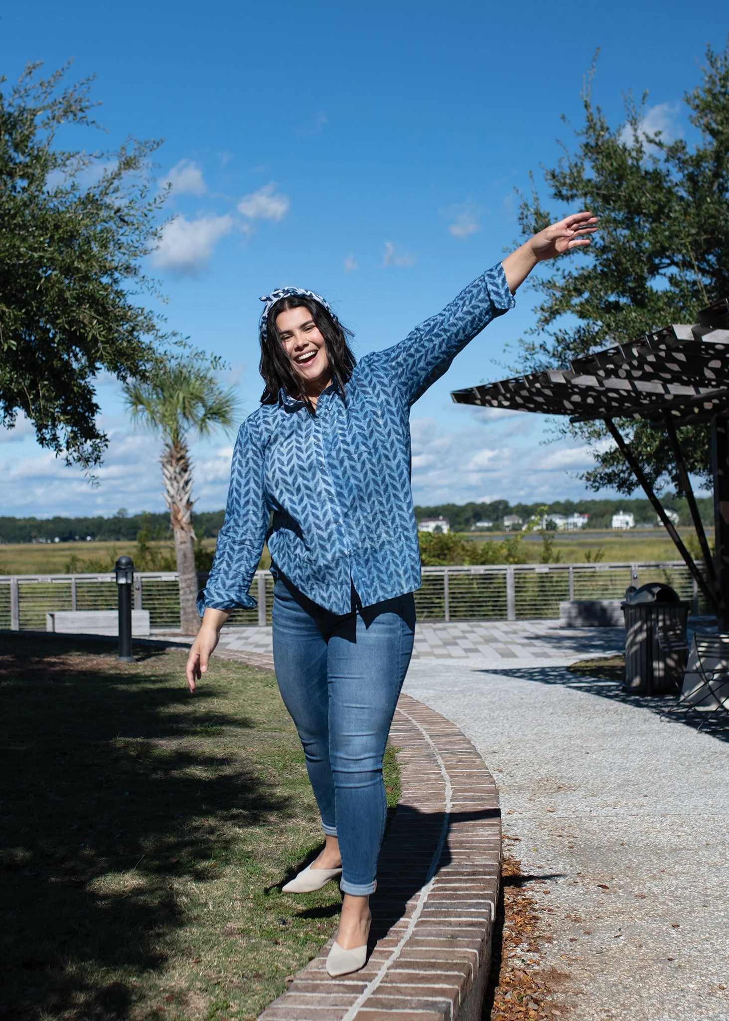 Good Boyfriend Shirt - Indigo Chevron - Image 6