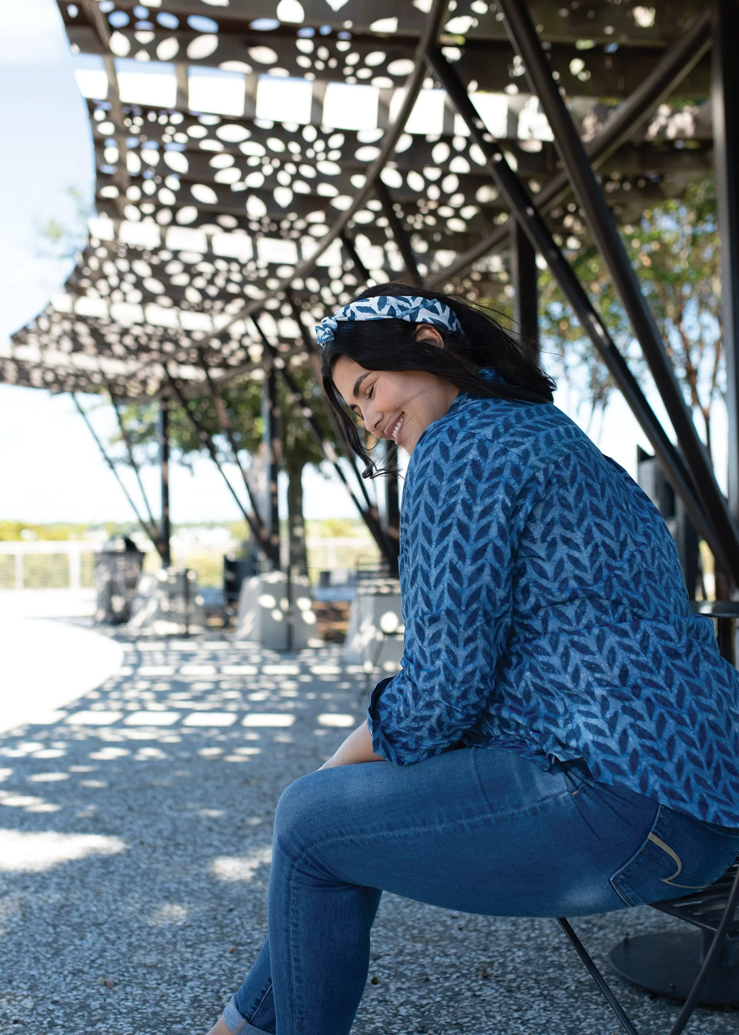 Good Boyfriend Shirt - Indigo Chevron - Image 7