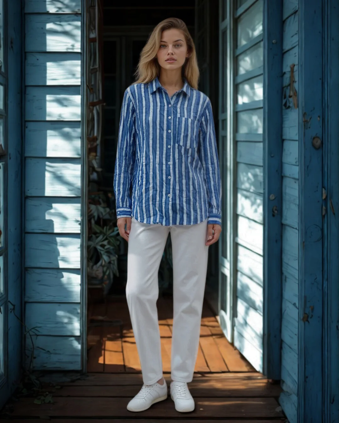 Good Boyfriend Shirt - Indigo Stripes - Image 3