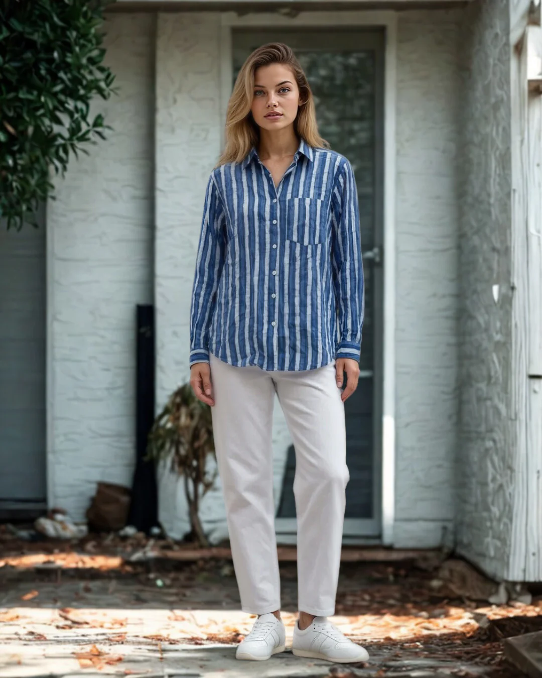 Good Boyfriend Shirt - Indigo Stripes - Image 4