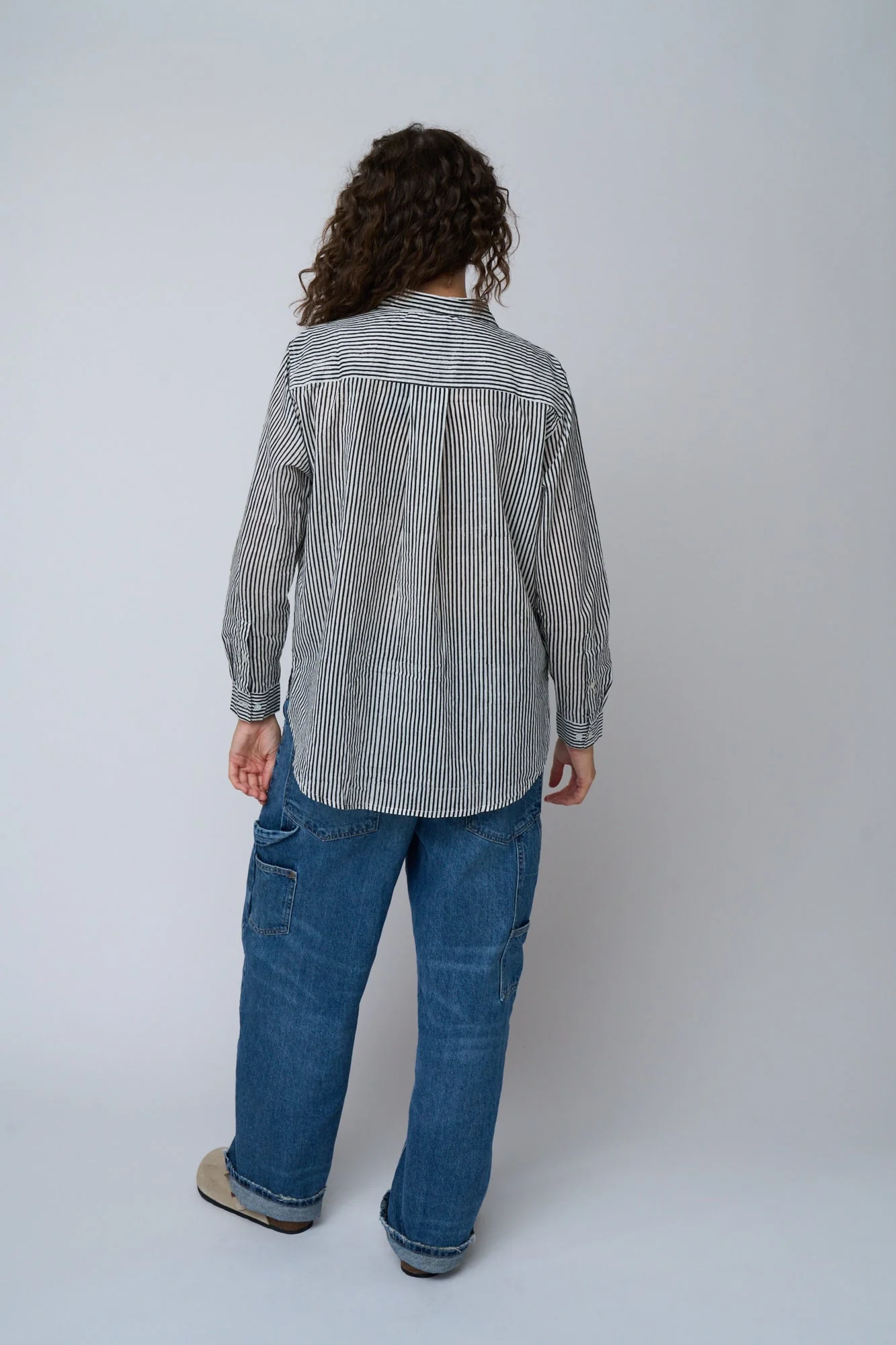 Good Boyfriend Shirt - Menswear Stripe Black - Image 14