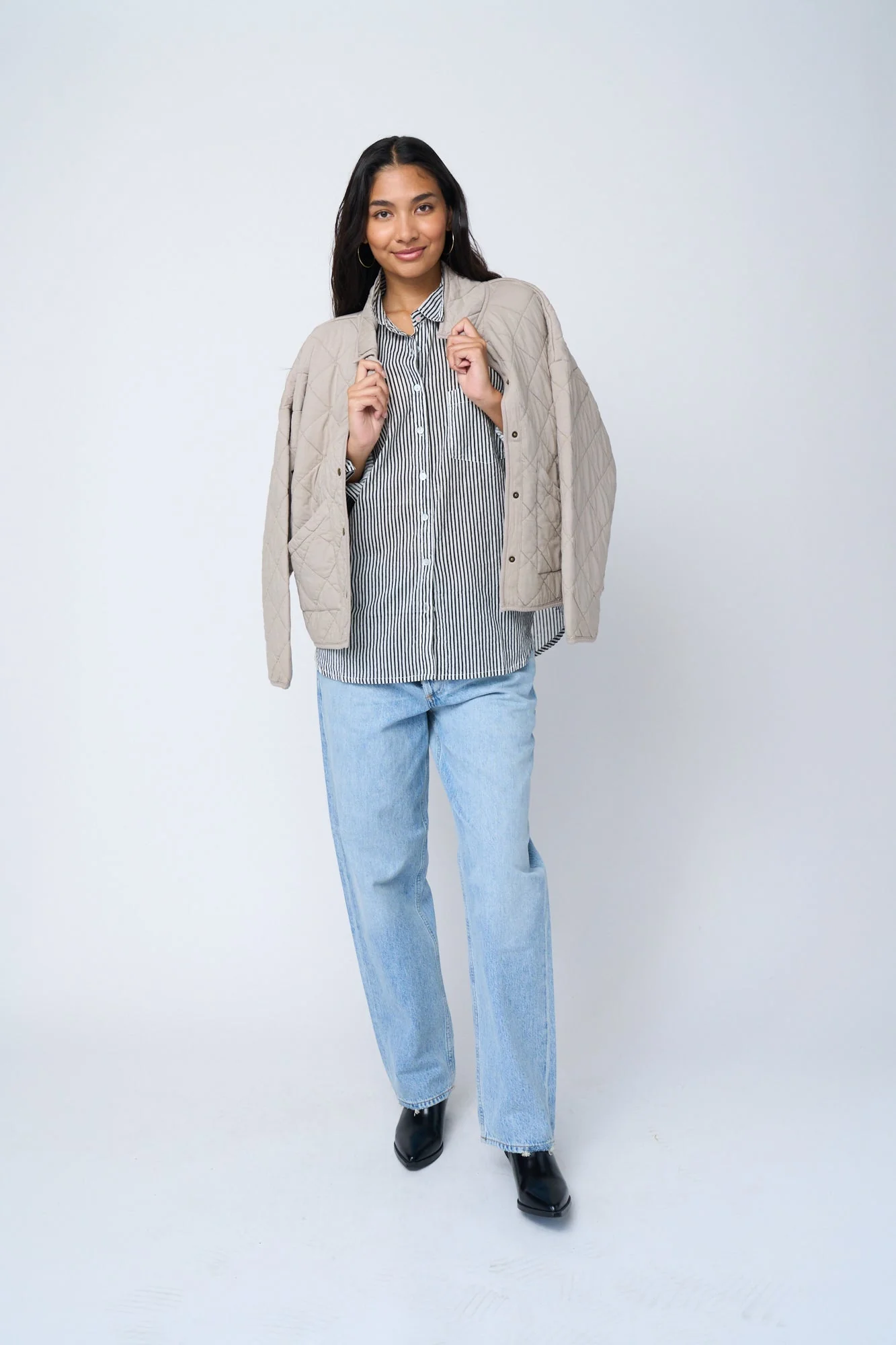 Good Boyfriend Shirt - Menswear Stripe Black - Image 18