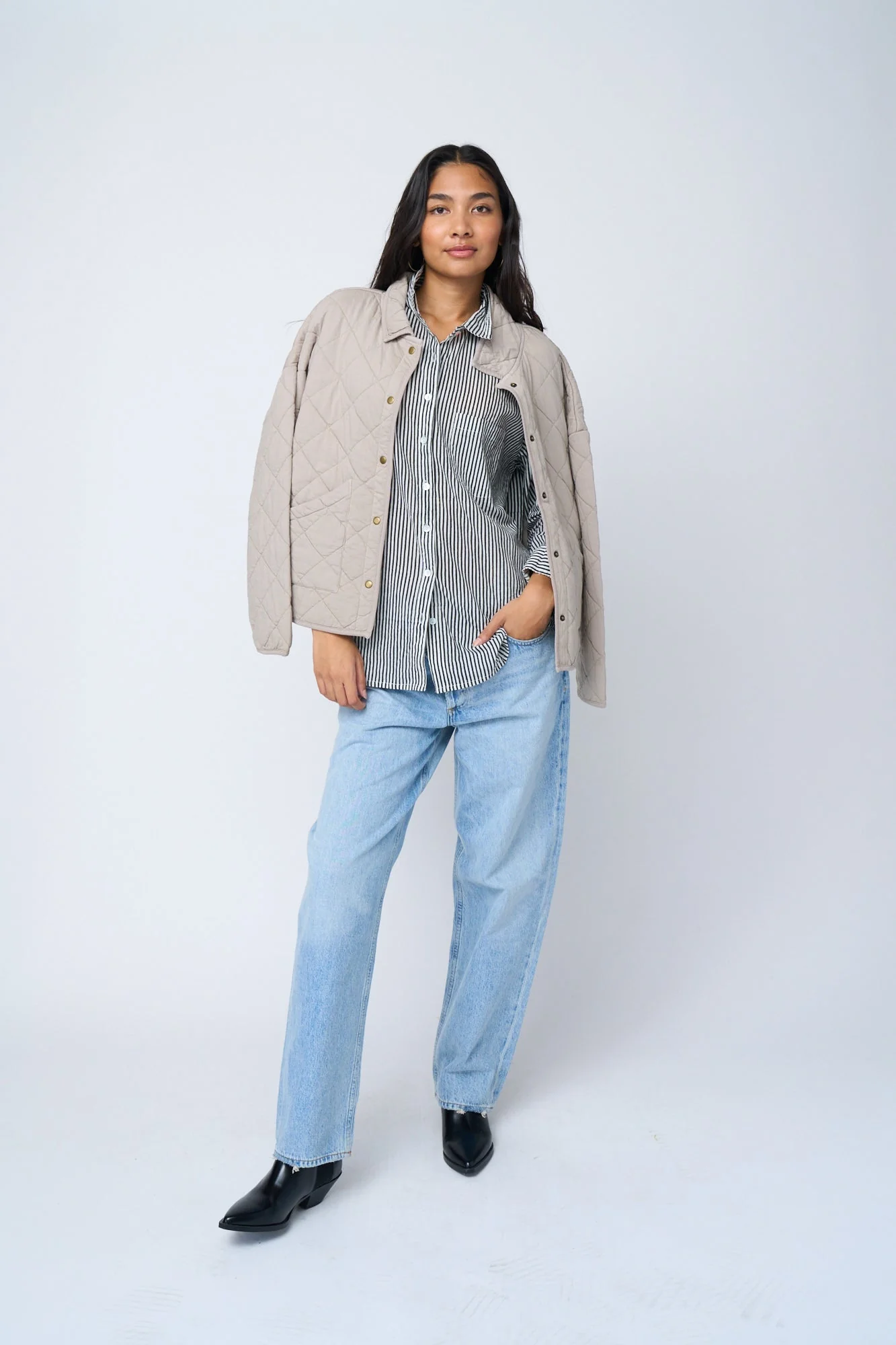 Good Boyfriend Shirt - Menswear Stripe Black - Image 19