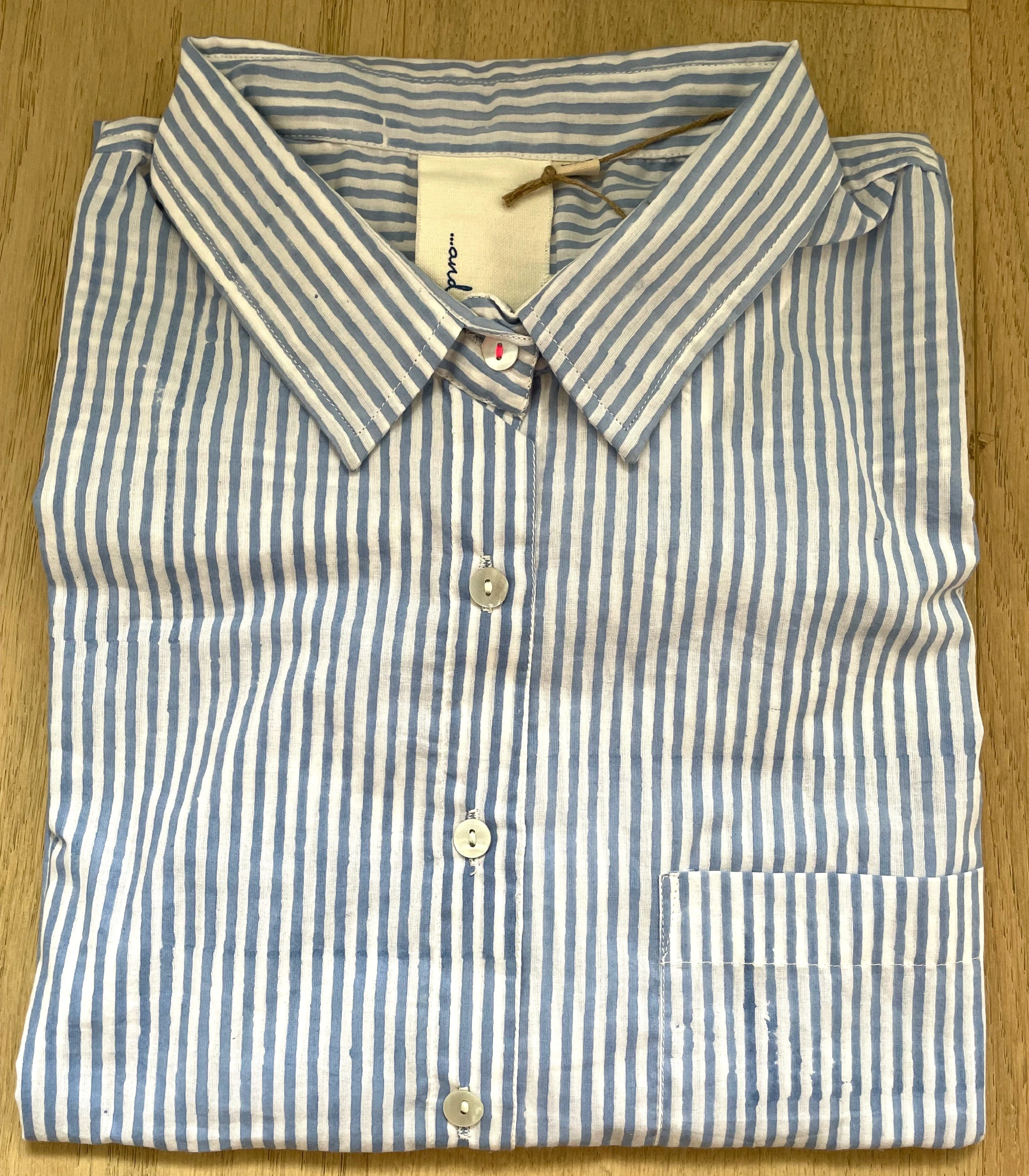 Good Boyfriend Shirt - Menswear Stripe Bluebird - Image 3