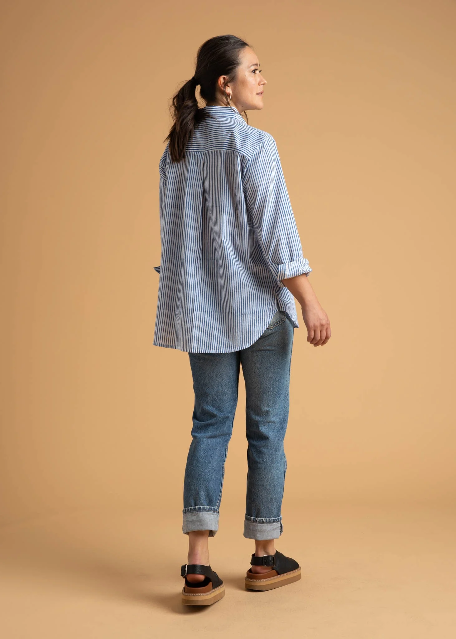 Good Boyfriend Shirt - Menswear Stripe Coastal Blue - Image 5