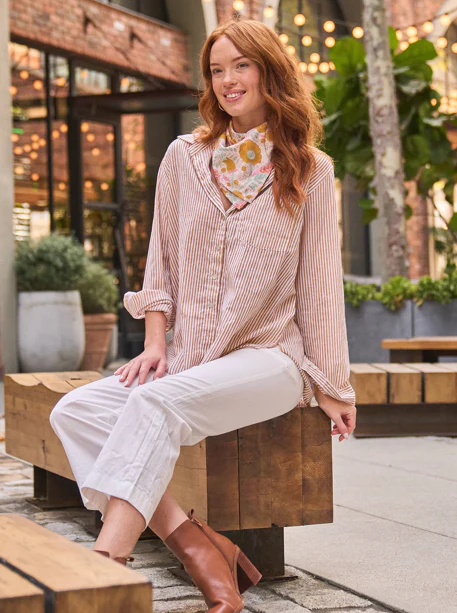 Good Boyfriend Shirt - Menswear Stripe Mocha - Image 2