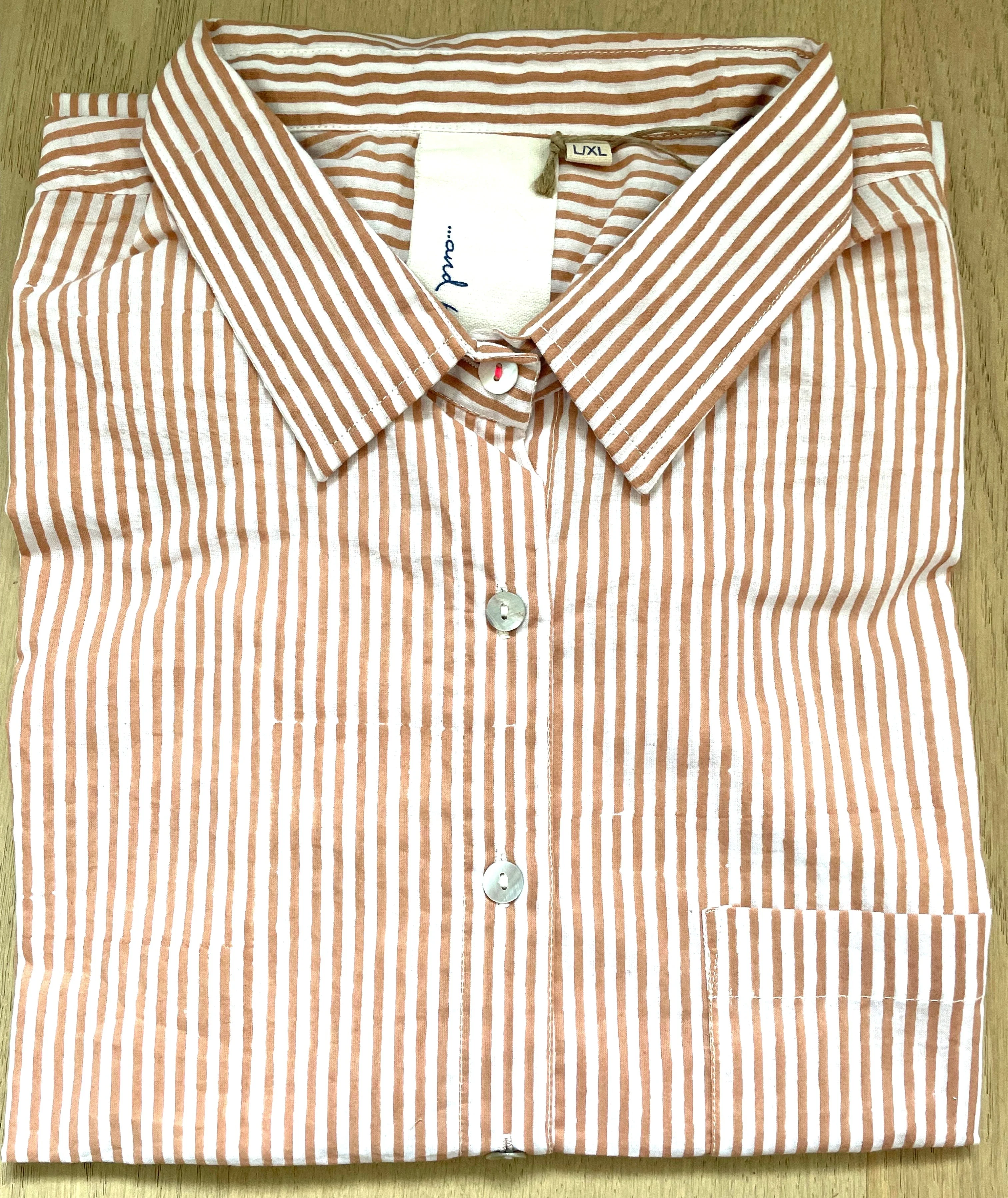 Good Boyfriend Shirt - Menswear Stripe Mocha - Image 5