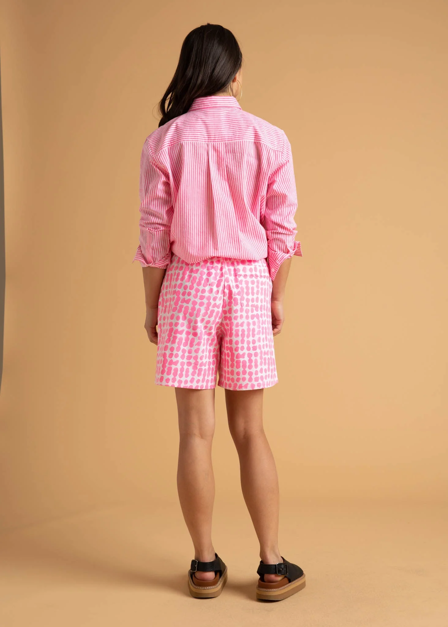 Good Boyfriend Shirt - Menswear Stripe Neon Pink - Image 13